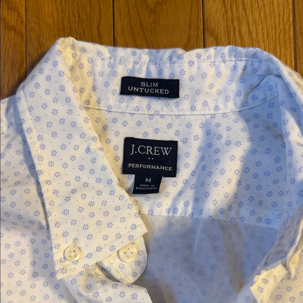J. Crew White Patterned Button-Down Shirt - image 2